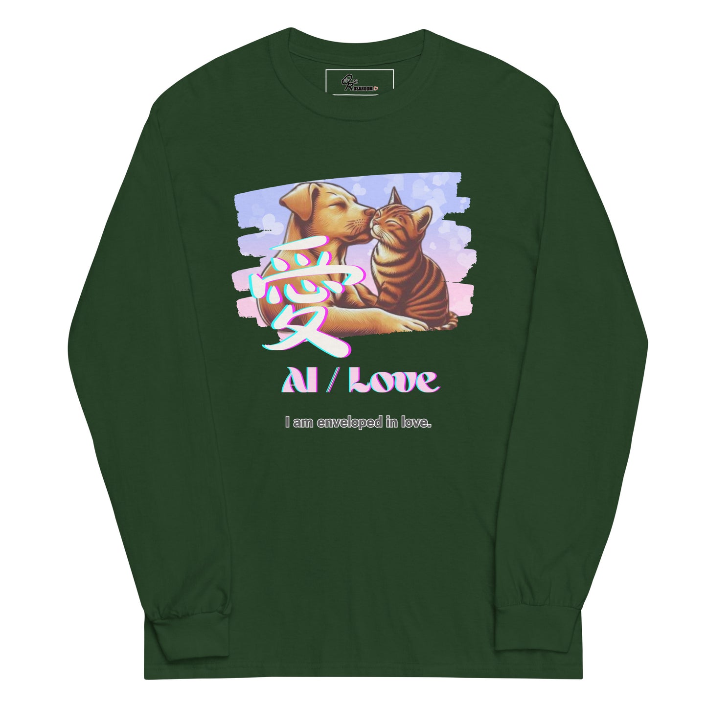 Men’s Long Sleeve Shirt(Japanese, Kanji Series -愛“Love” Design.2)