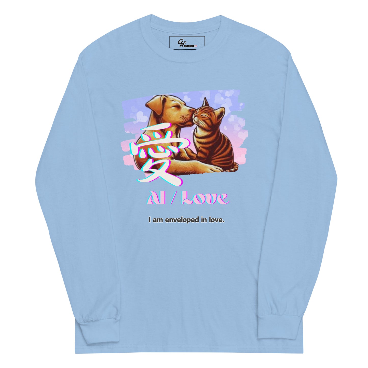 Men’s Long Sleeve Shirt(Japanese, Kanji Series -愛“Love” Design.2)