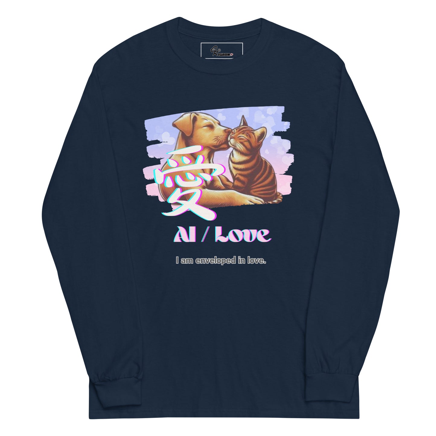 Men’s Long Sleeve Shirt(Japanese, Kanji Series -愛“Love” Design.2)