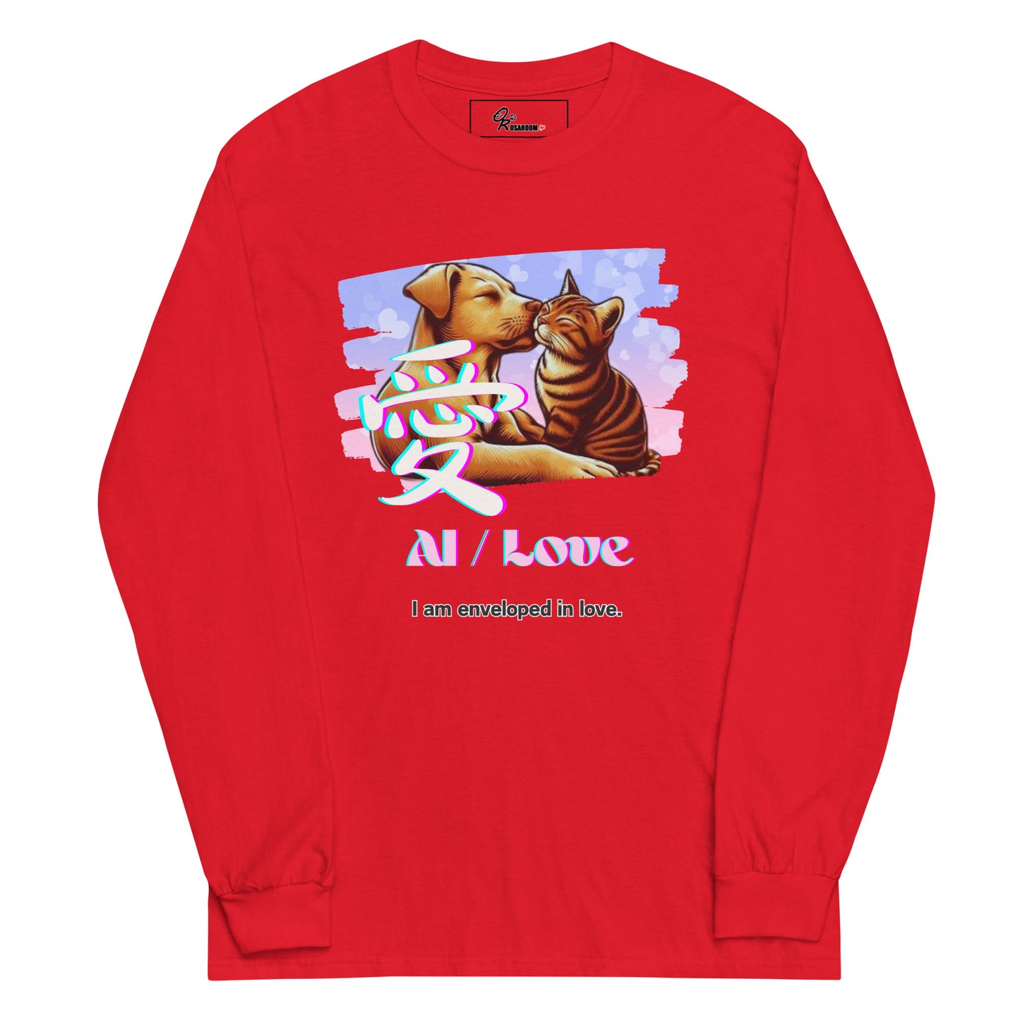 Men’s Long Sleeve Shirt(Japanese, Kanji Series -愛“Love” Design.2)
