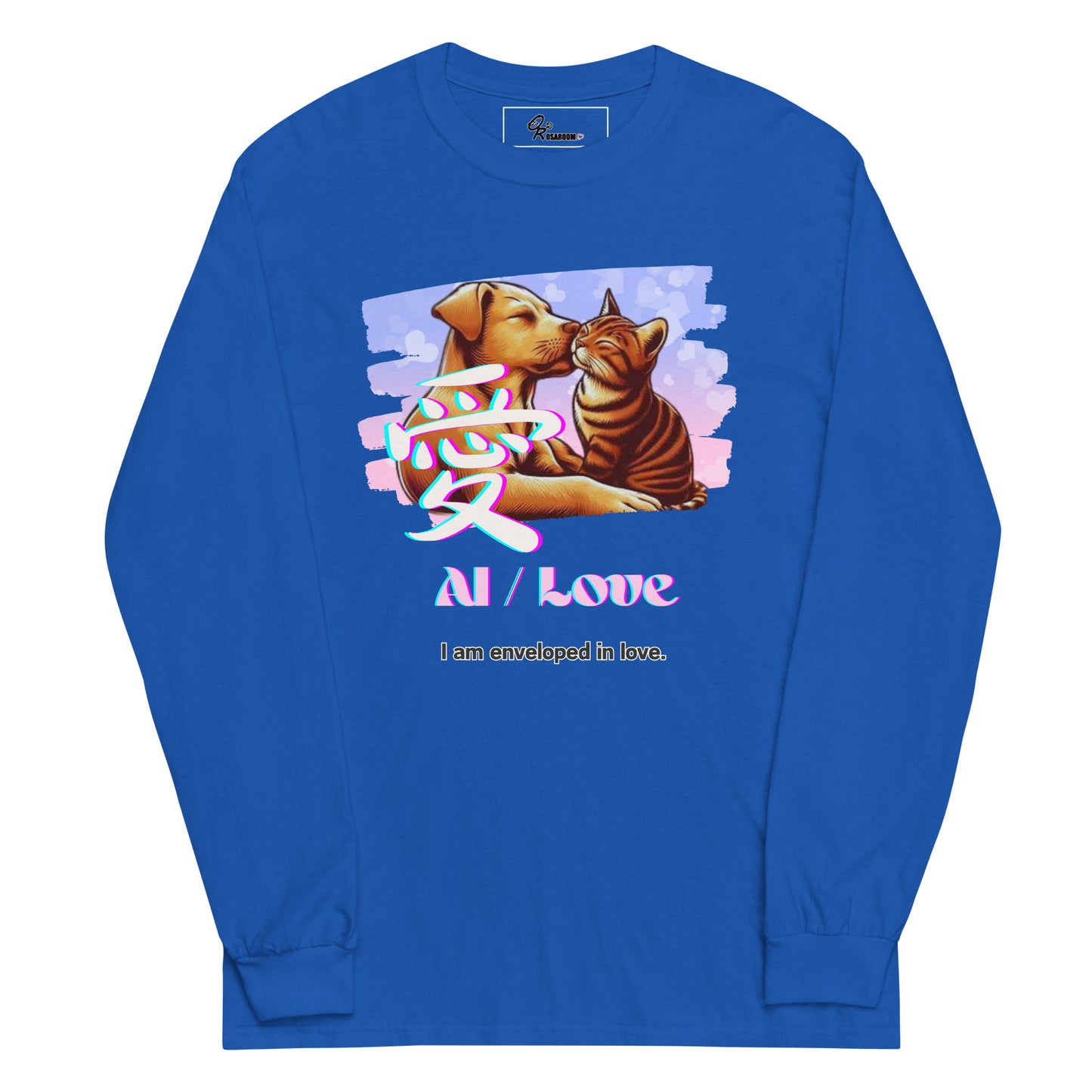 Men’s Long Sleeve Shirt(Japanese, Kanji Series -愛“Love” Design.2)