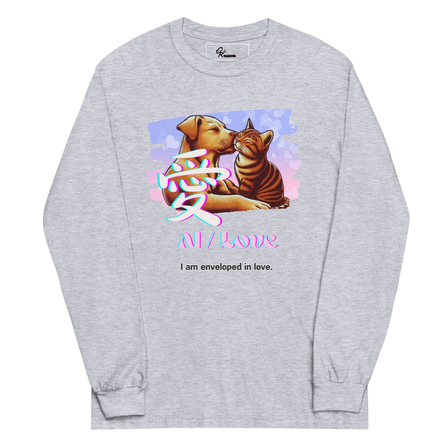 Men’s Long Sleeve Shirt(Japanese, Kanji Series -愛“Love” Design.2)