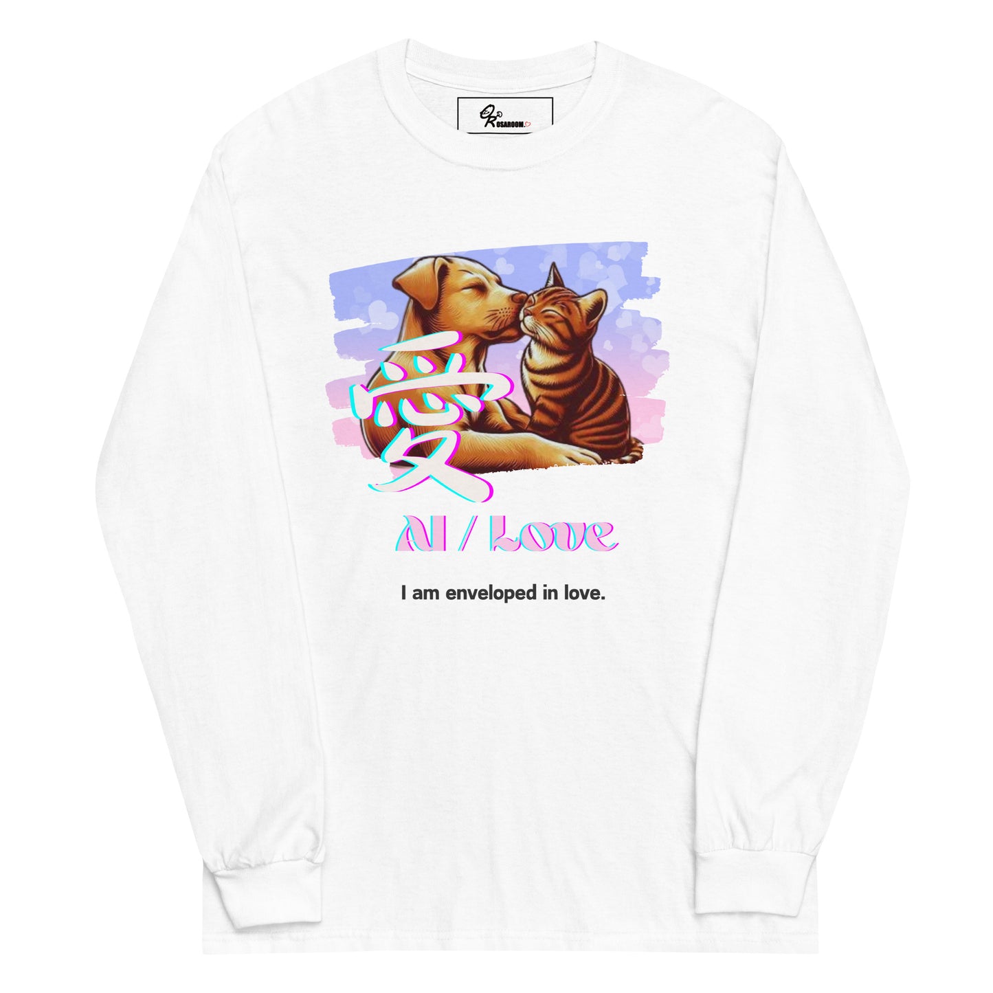 Men’s Long Sleeve Shirt(Japanese, Kanji Series -愛“Love” Design.2)