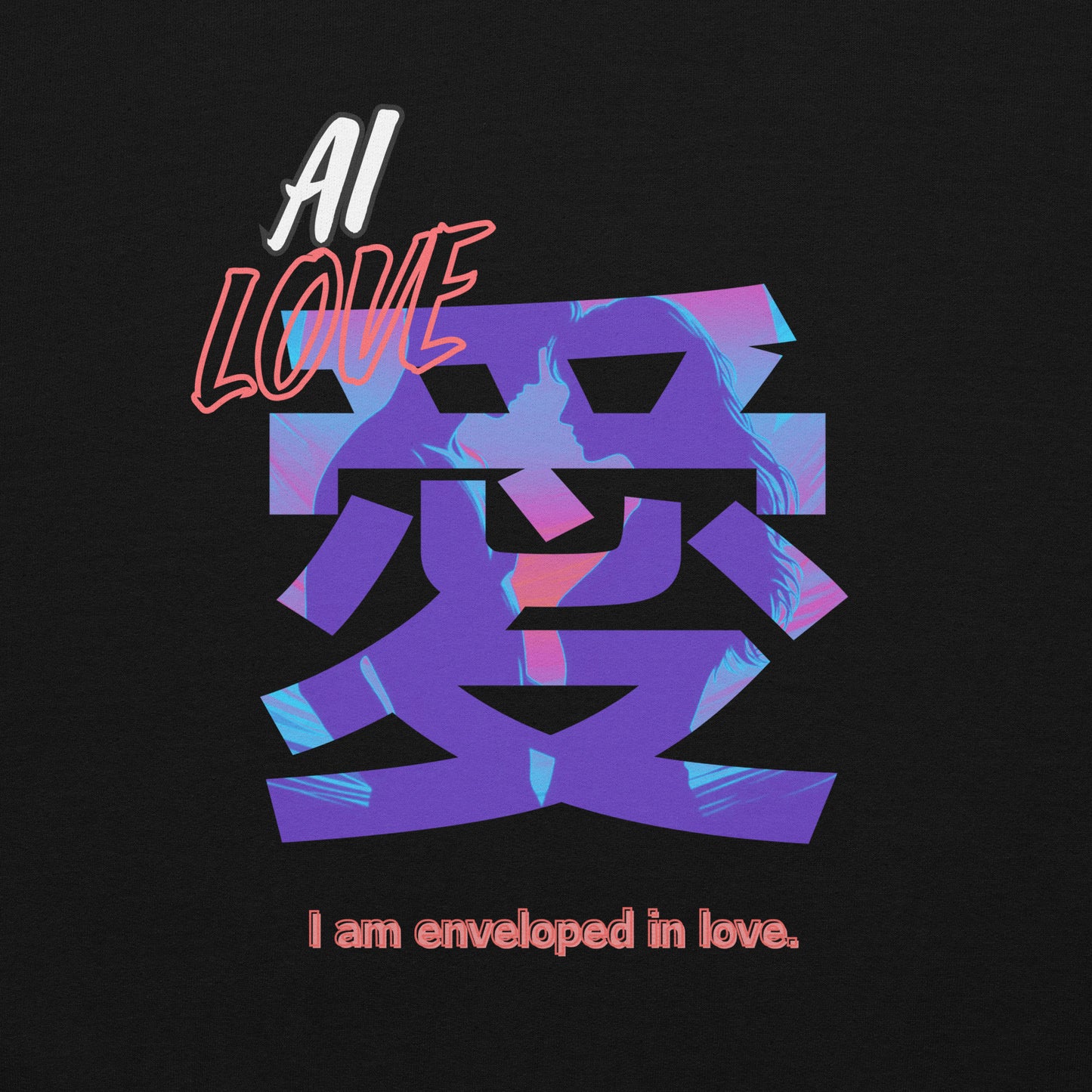 Unisex Hoodie(Japanese, Kanji Series -愛“Love” Desig.3)