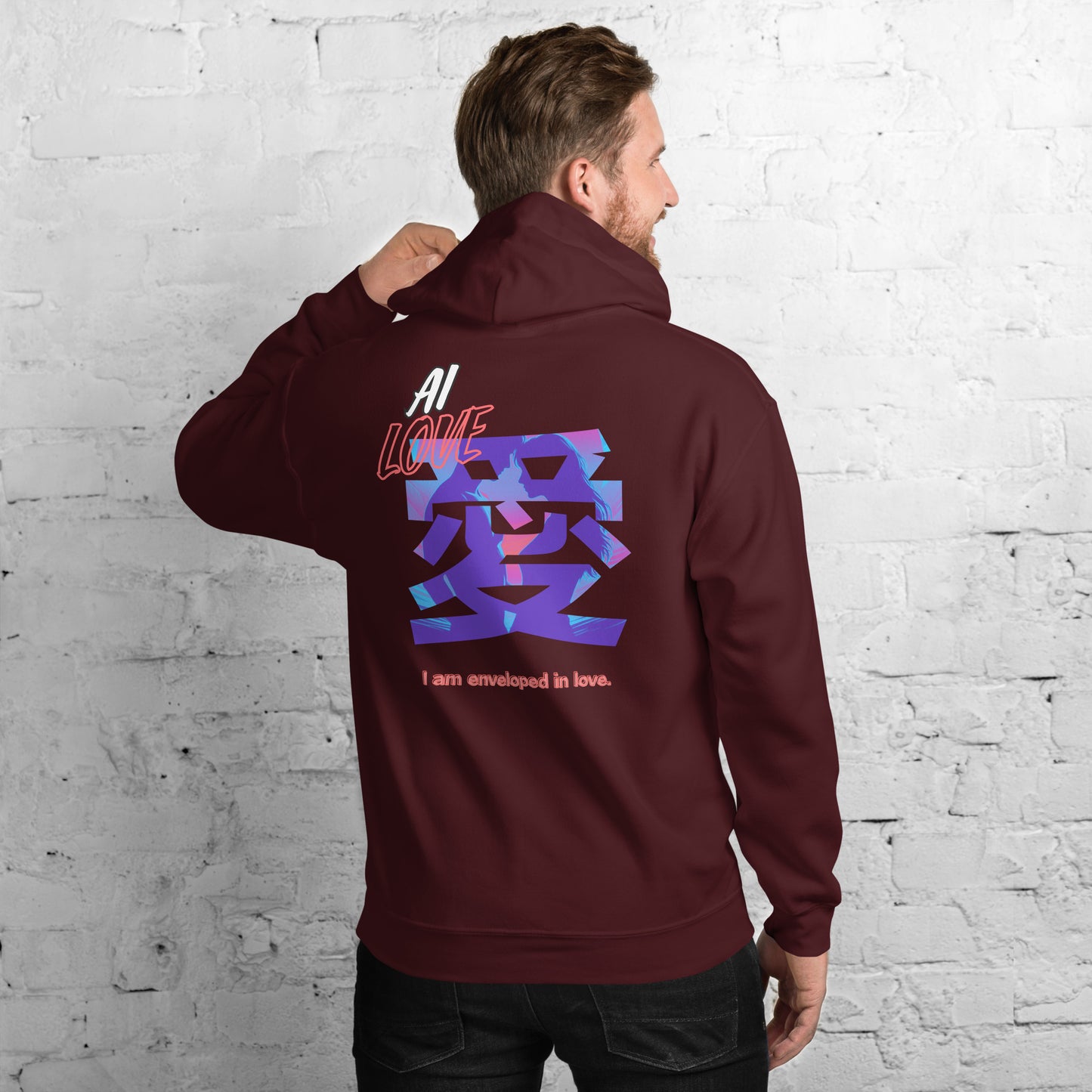 Unisex Hoodie(Japanese, Kanji Series -愛“Love” Desig.3)