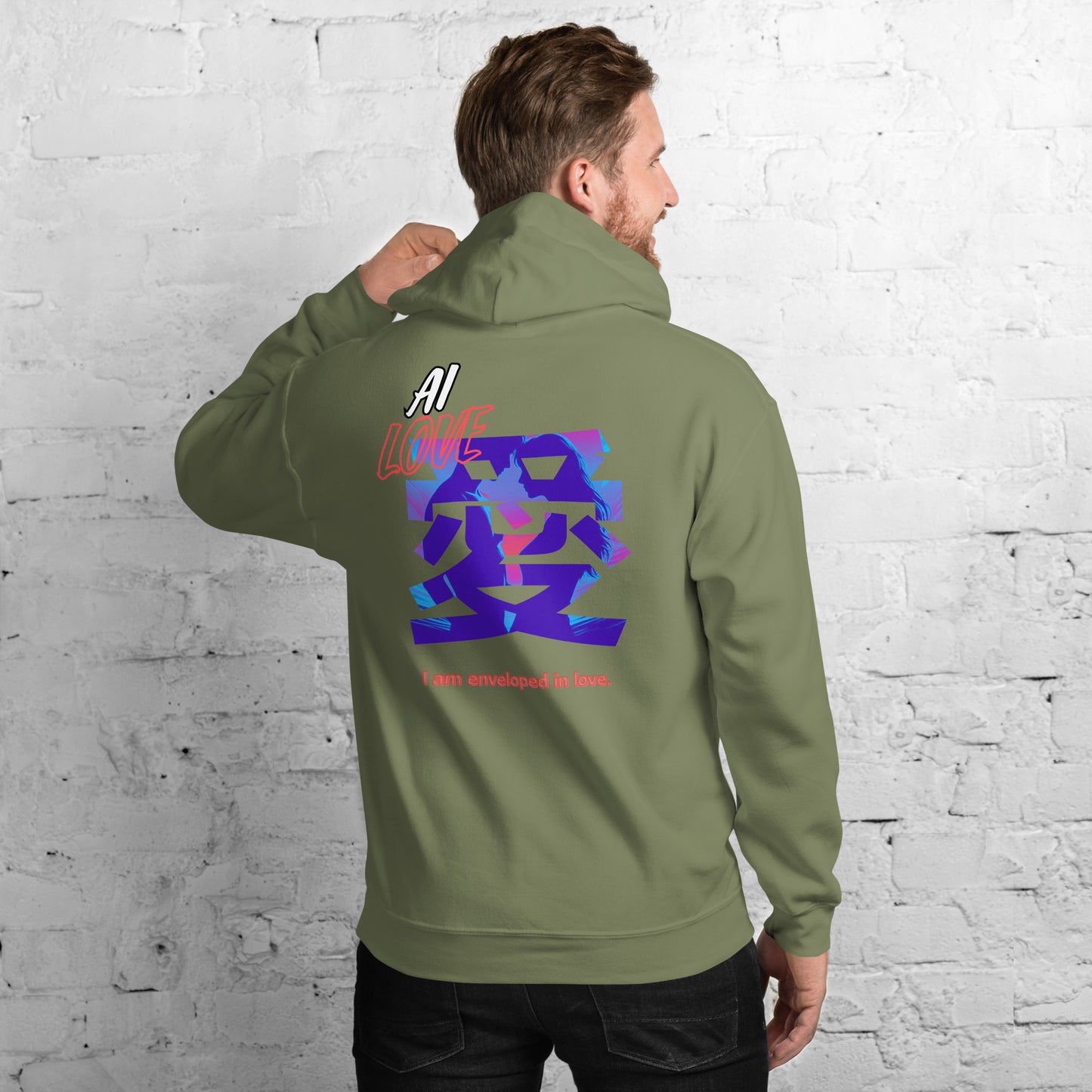 Unisex Hoodie(Japanese, Kanji Series -愛“Love” Desig.3)