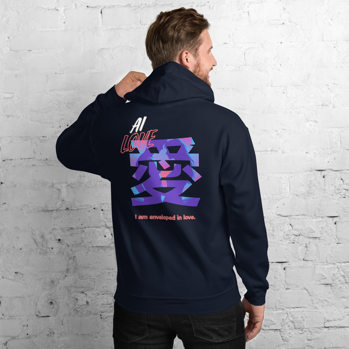 Unisex Hoodie(Japanese, Kanji Series -愛“Love” Desig.3)