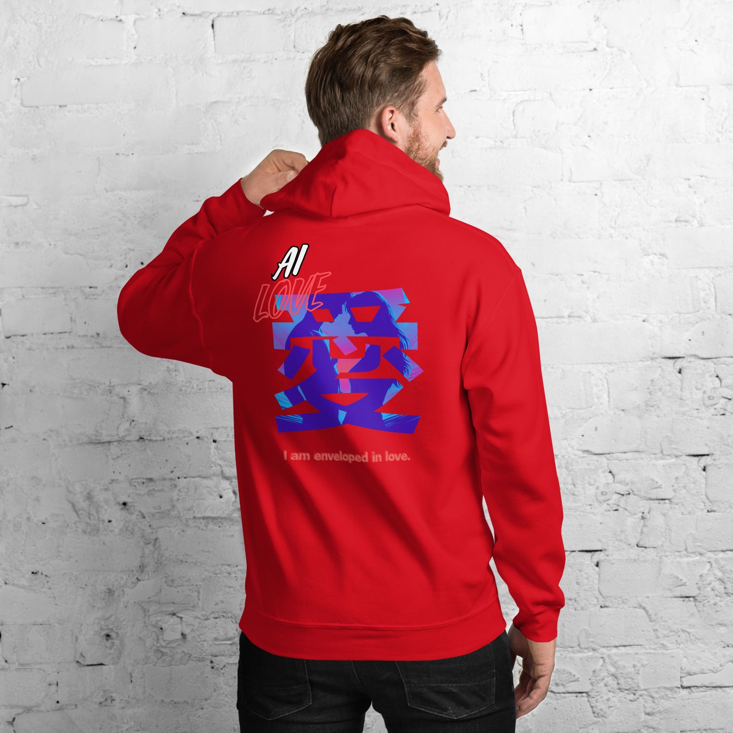 Unisex Hoodie(Japanese, Kanji Series -愛“Love” Desig.3)