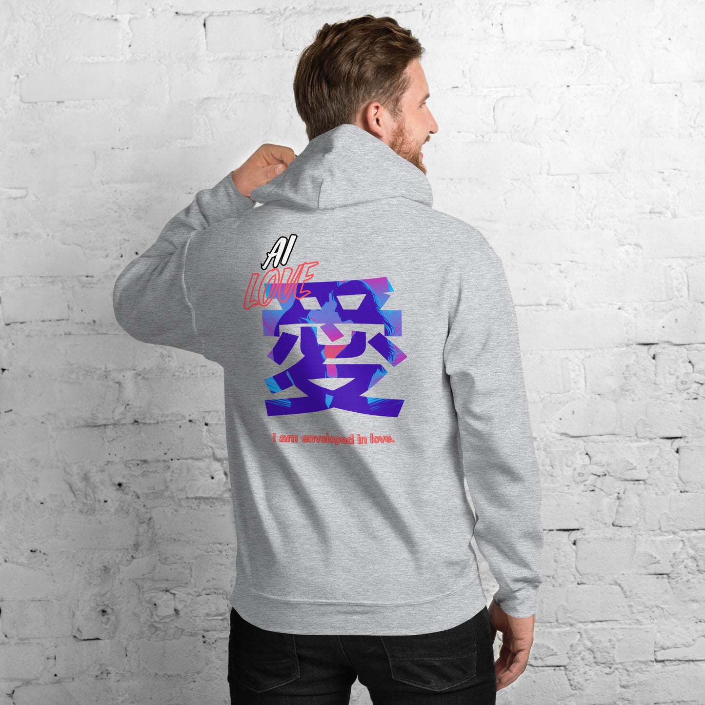 Unisex Hoodie(Japanese, Kanji Series -愛“Love” Desig.3)