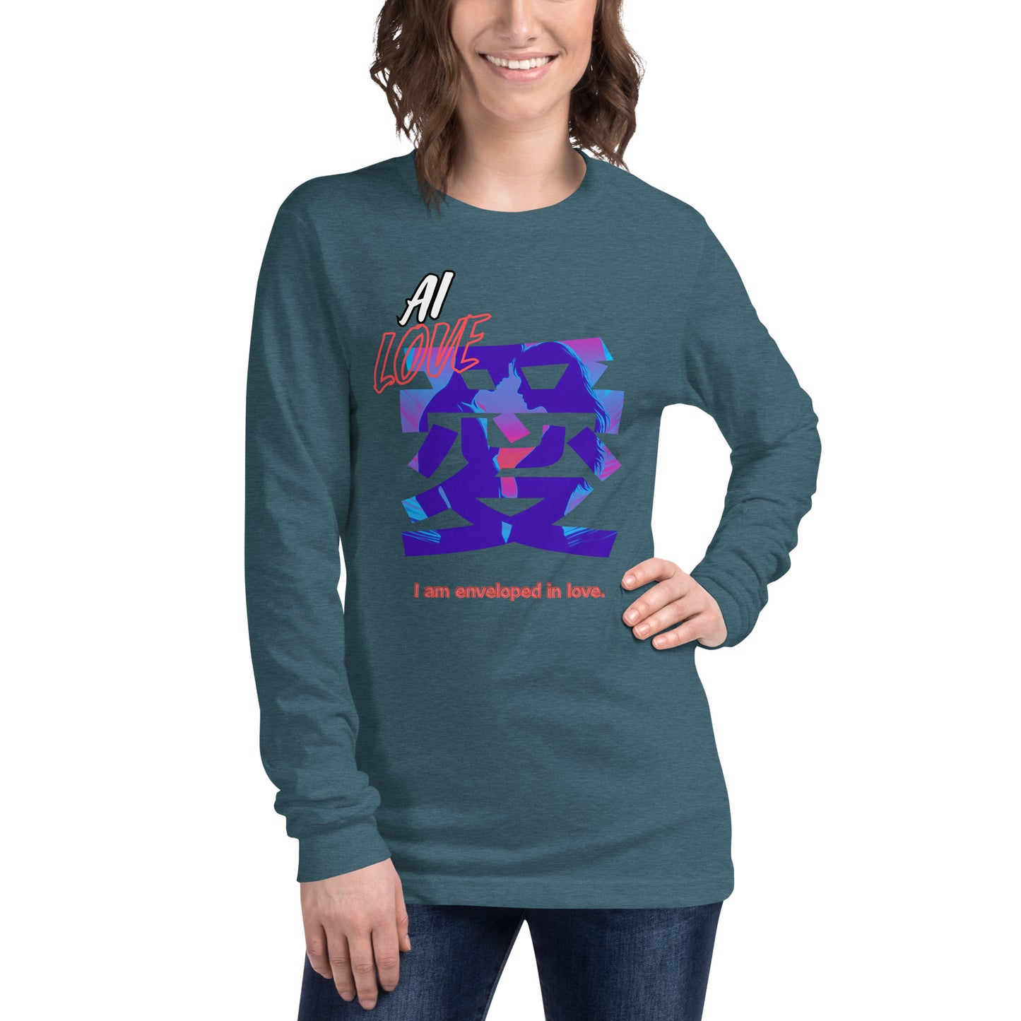 Unisex Long Sleeve Tee(Japanese, Kanji Series -愛“Love” Desig.3)