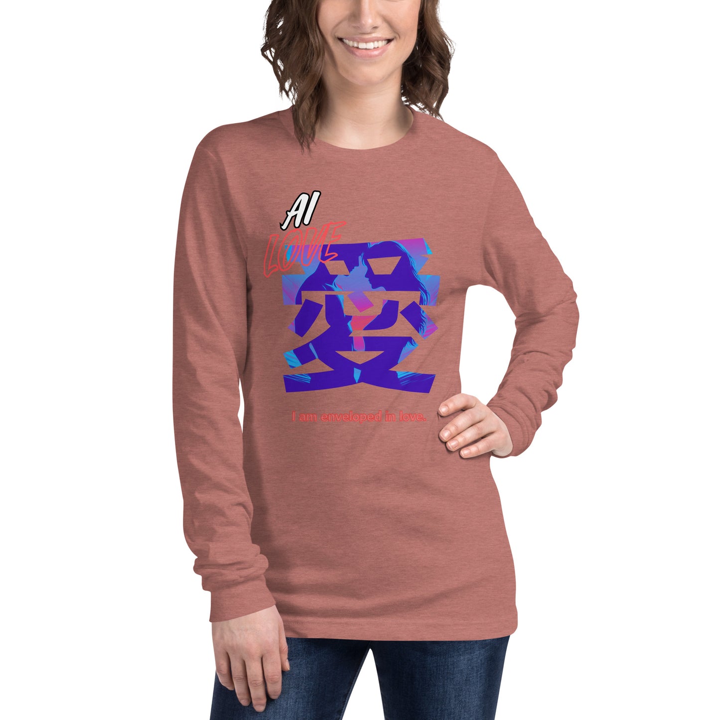 Unisex Long Sleeve Tee(Japanese, Kanji Series -愛“Love” Desig.3)