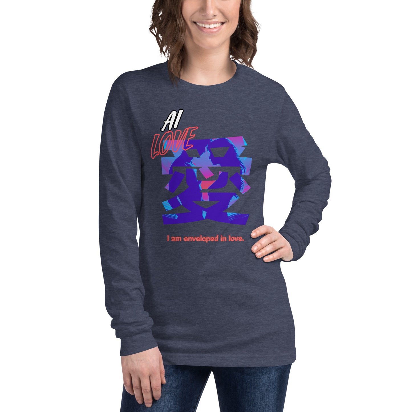Unisex Long Sleeve Tee(Japanese, Kanji Series -愛“Love” Desig.3)