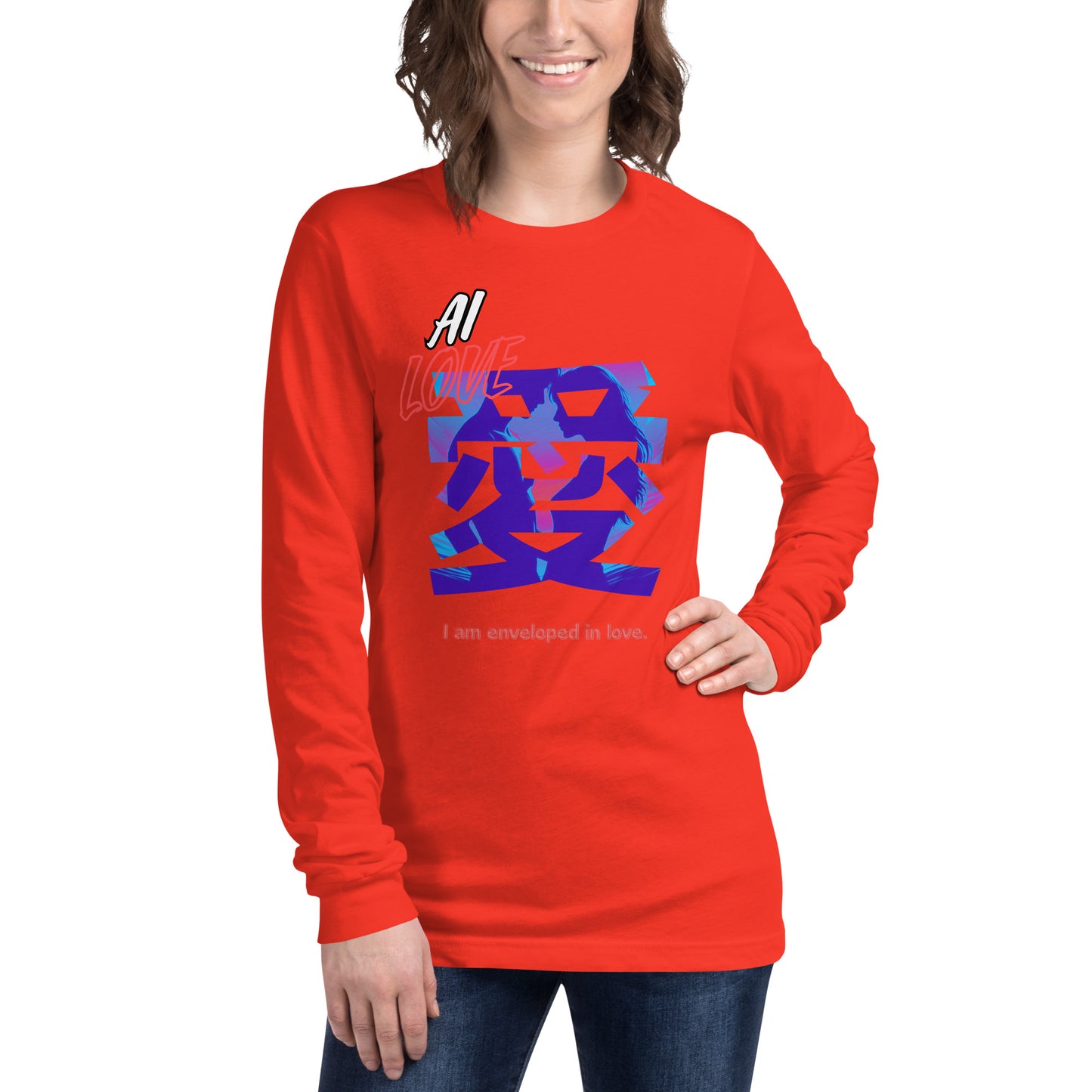 Unisex Long Sleeve Tee(Japanese, Kanji Series -愛“Love” Desig.3)