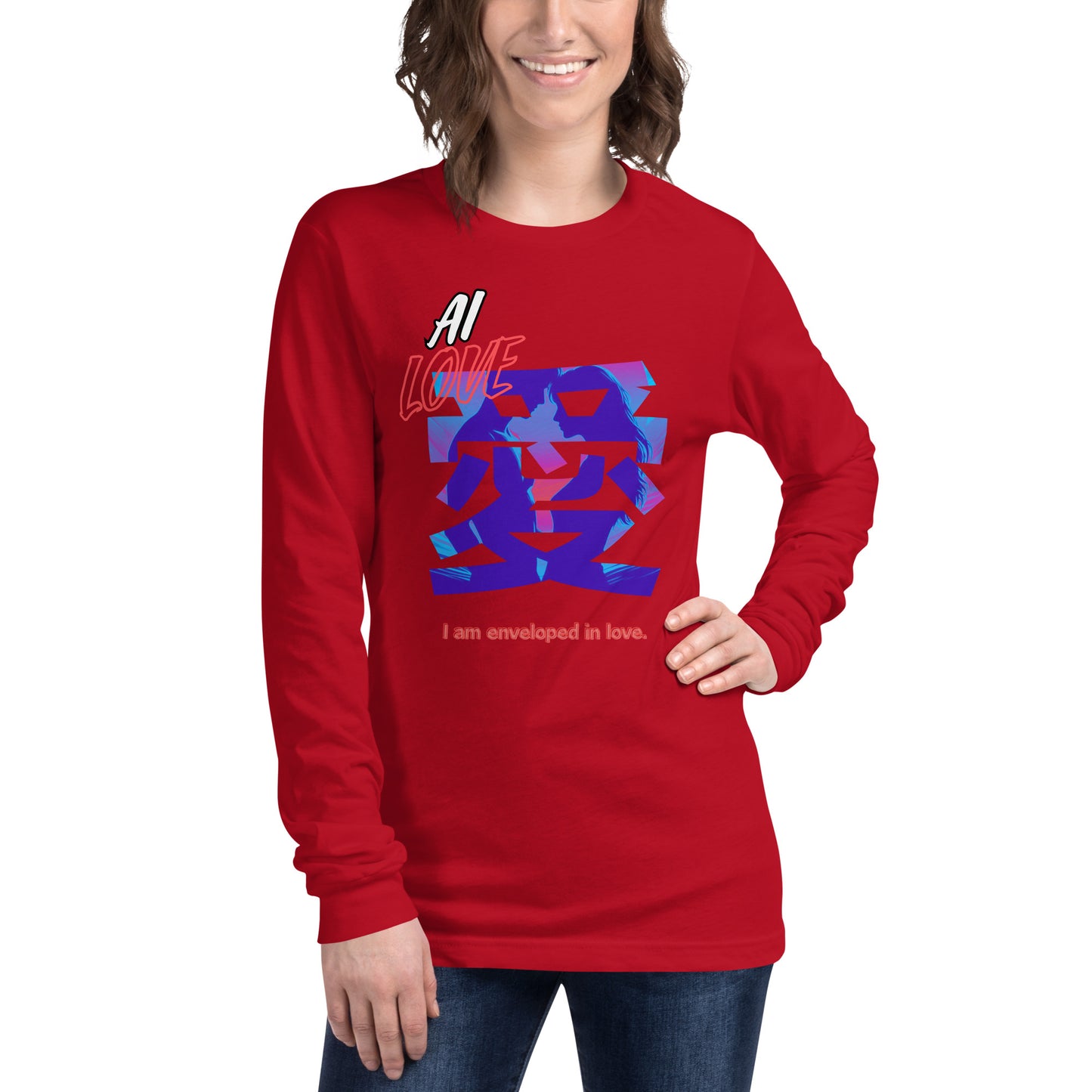 Unisex Long Sleeve Tee(Japanese, Kanji Series -愛“Love” Desig.3)