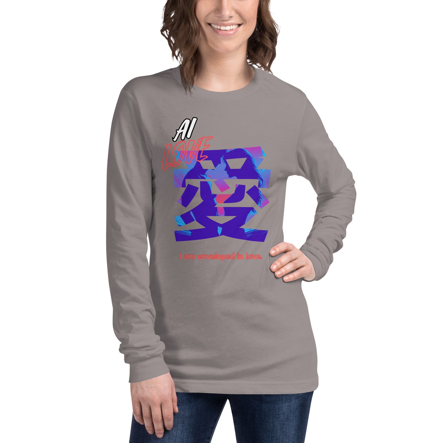 Unisex Long Sleeve Tee(Japanese, Kanji Series -愛“Love” Desig.3)