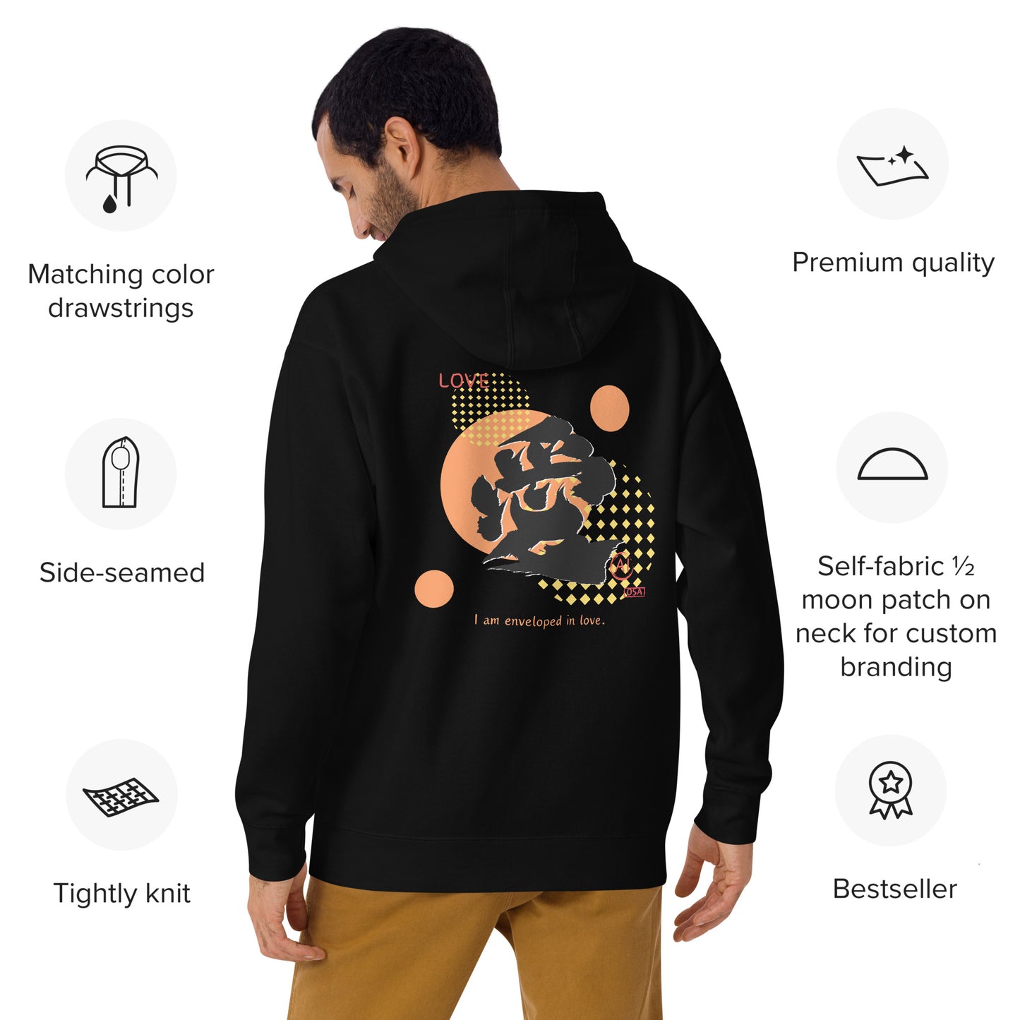 Unisex Hoodie(Japanese, Kanji Series -愛“Love” Design.1)