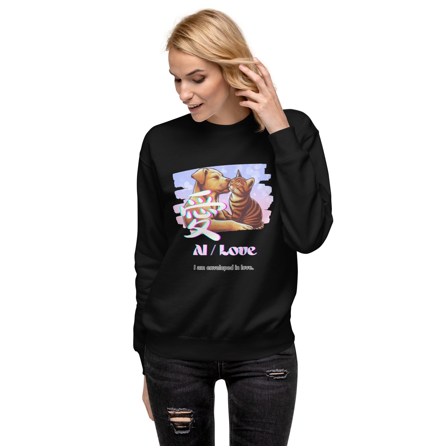 Unisex Premium Sweatshirt(Japanese, Kanji Series -愛“Love” Design.2)