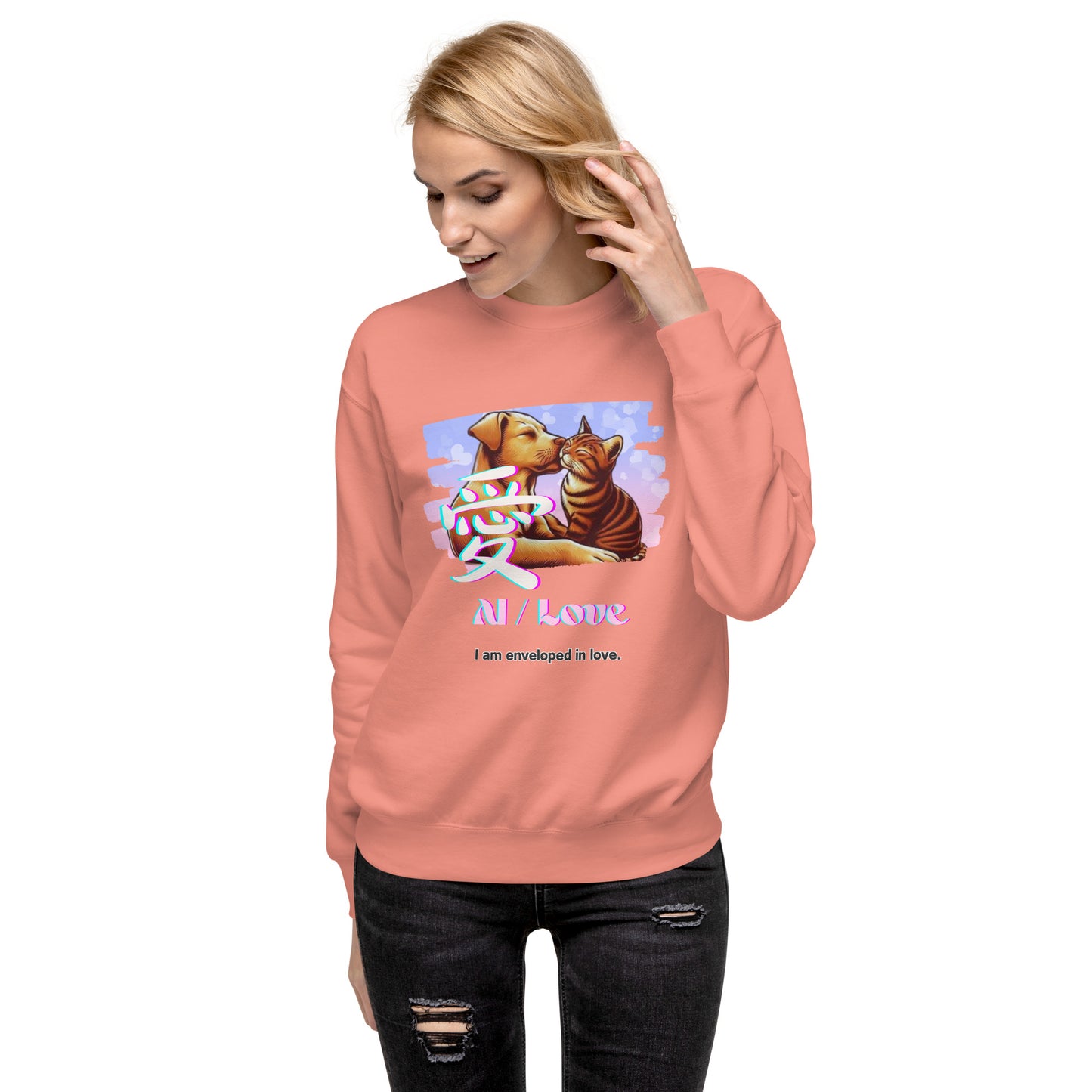 Unisex Premium Sweatshirt(Japanese, Kanji Series -愛“Love” Design.2)