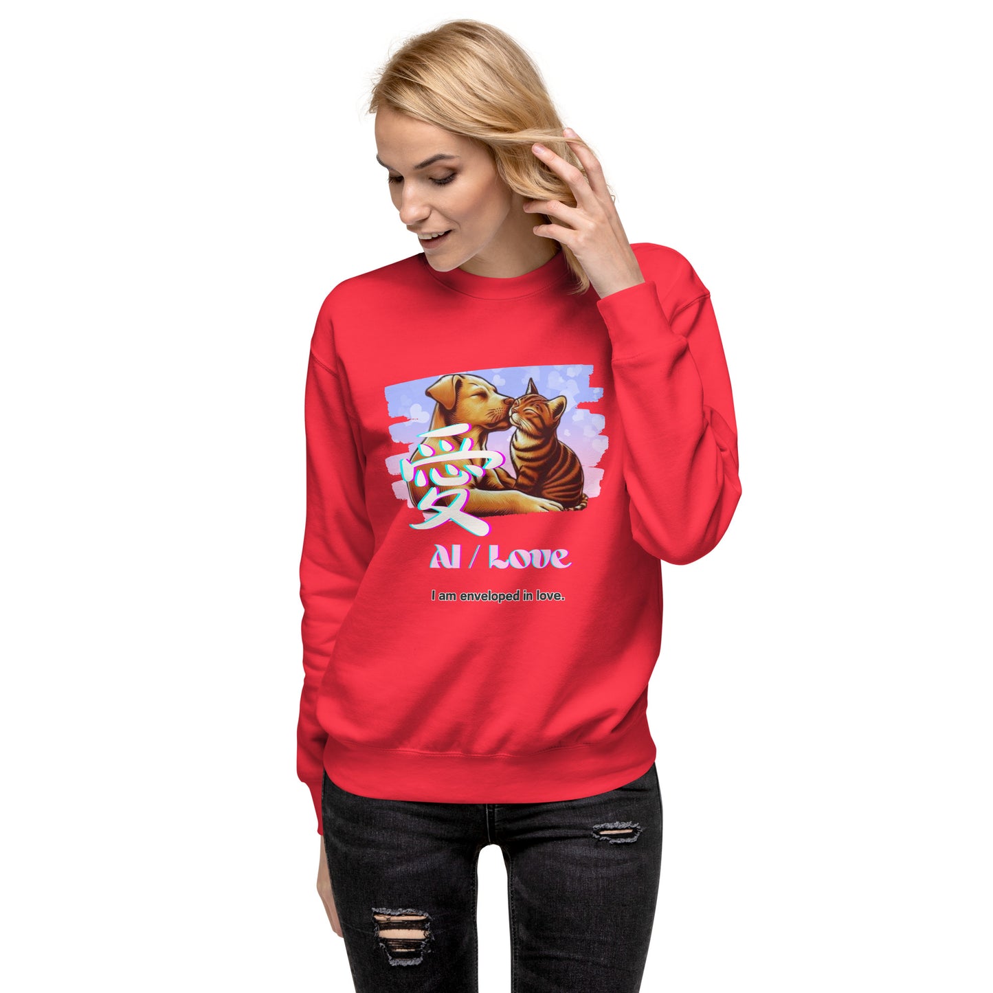 Unisex Premium Sweatshirt(Japanese, Kanji Series -愛“Love” Design.2)