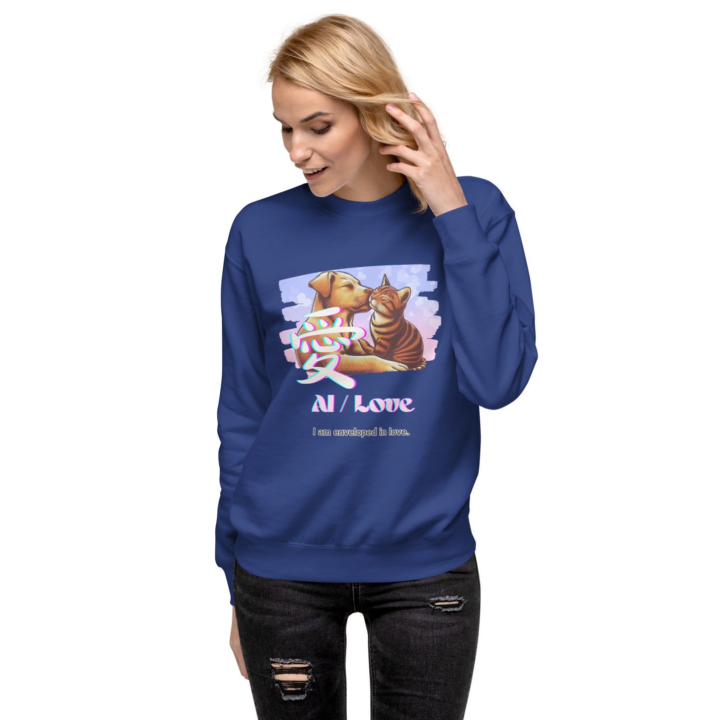 Unisex Premium Sweatshirt(Japanese, Kanji Series -愛“Love” Design.2)