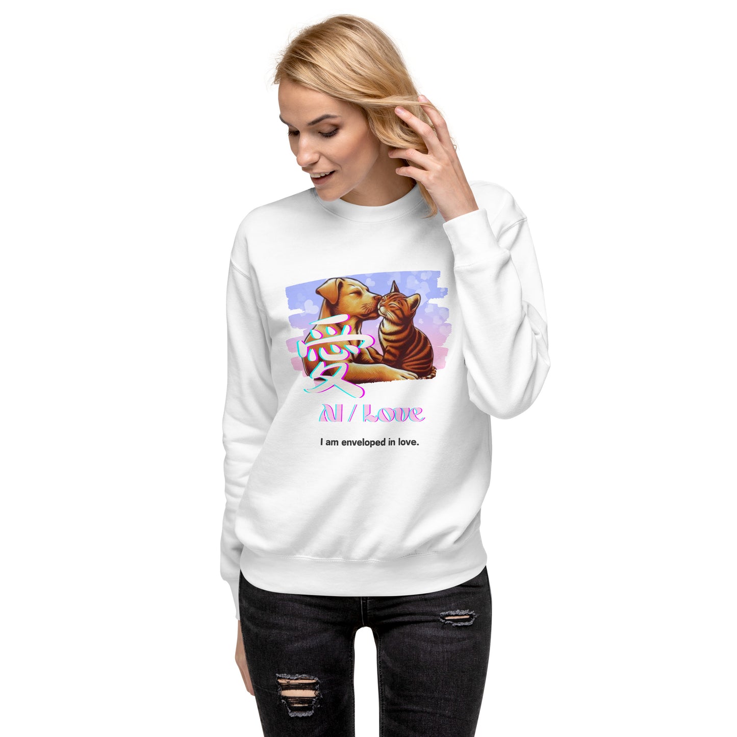 Unisex Premium Sweatshirt(Japanese, Kanji Series -愛“Love” Design.2)