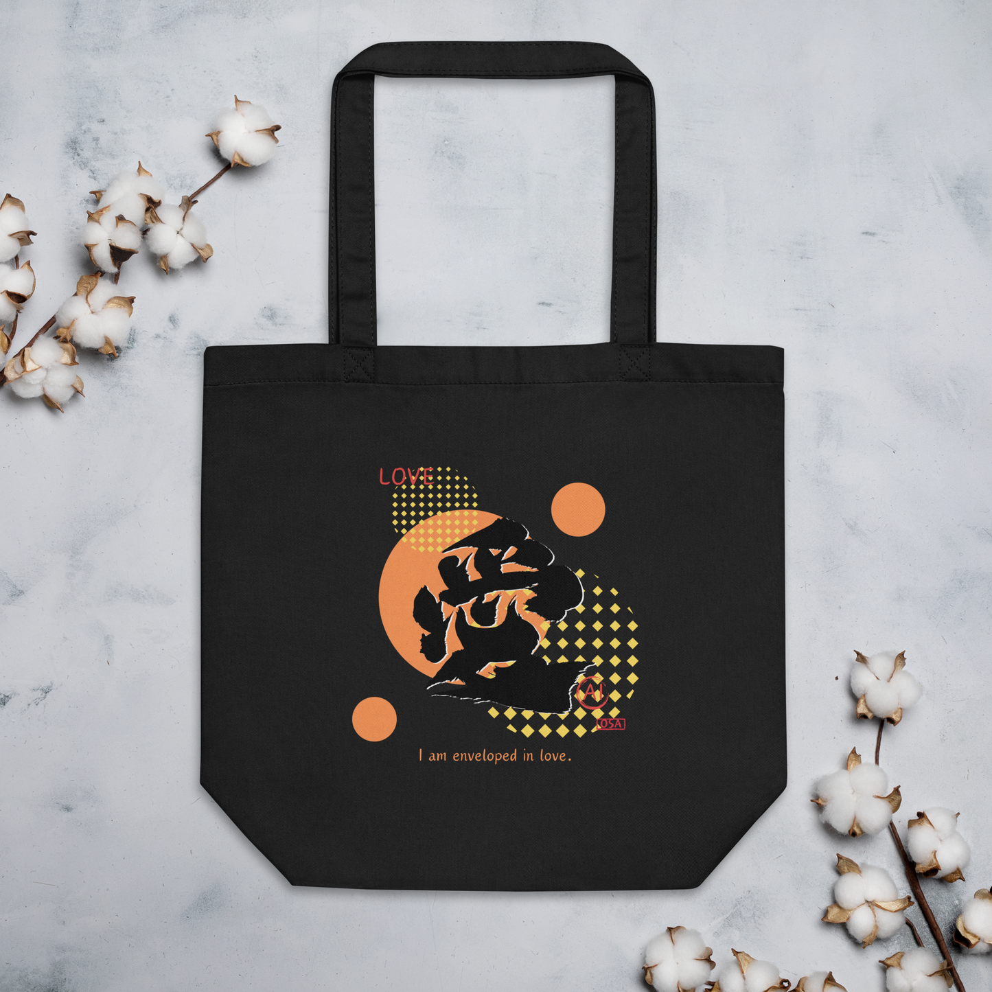 Eco Tote Bag(Japanese, Kanji Series -愛“Love” Design.1)