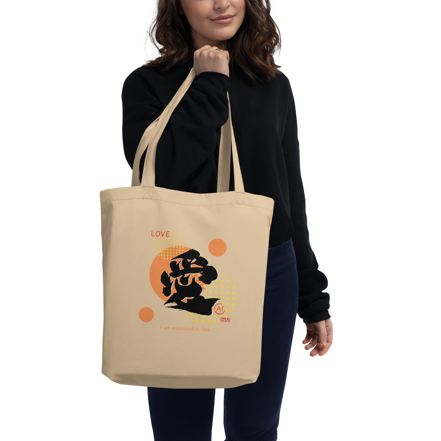 Eco Tote Bag(Japanese, Kanji Series -愛“Love” Design.1)