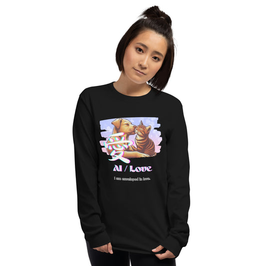 Men’s Long Sleeve Shirt(Japanese, Kanji Series -愛“Love” Design.2)
