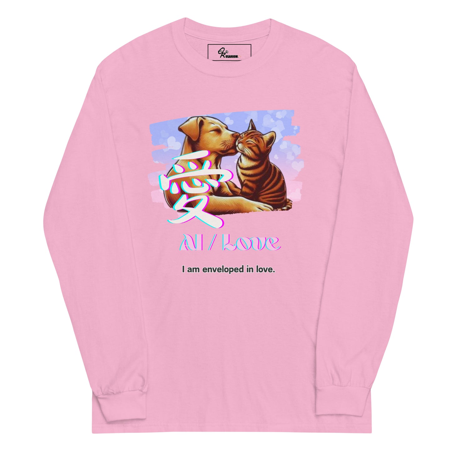 Men’s Long Sleeve Shirt(Japanese, Kanji Series -愛“Love” Design.2)
