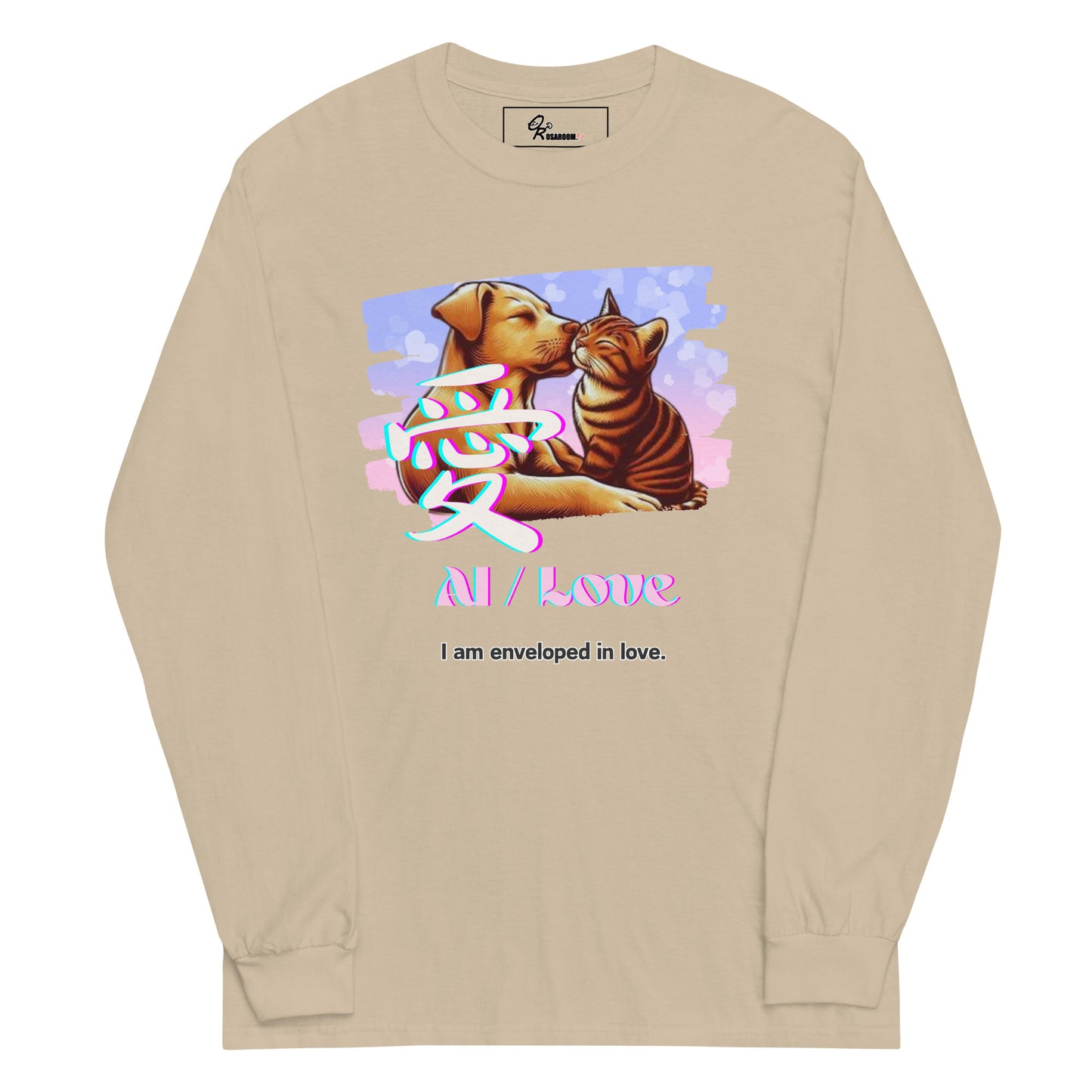 Men’s Long Sleeve Shirt(Japanese, Kanji Series -愛“Love” Design.2)
