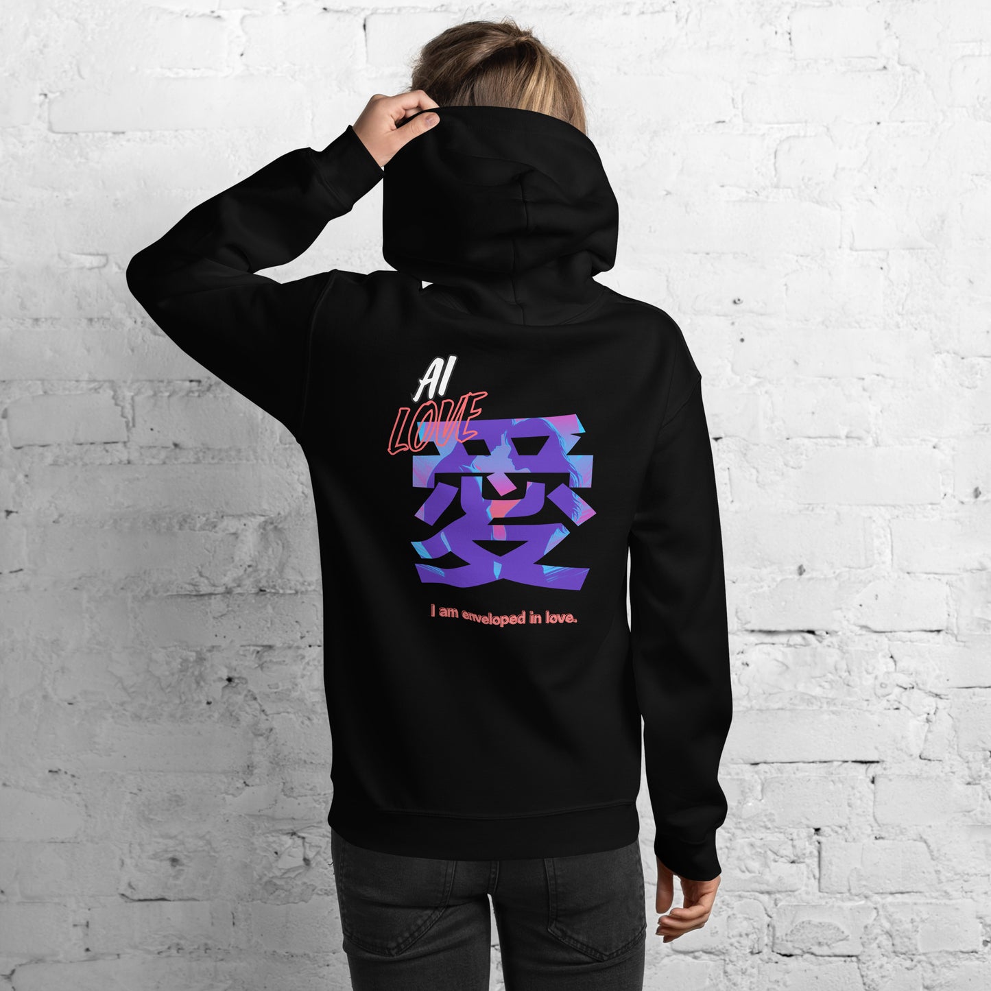Unisex Hoodie(Japanese, Kanji Series -愛“Love” Desig.3)