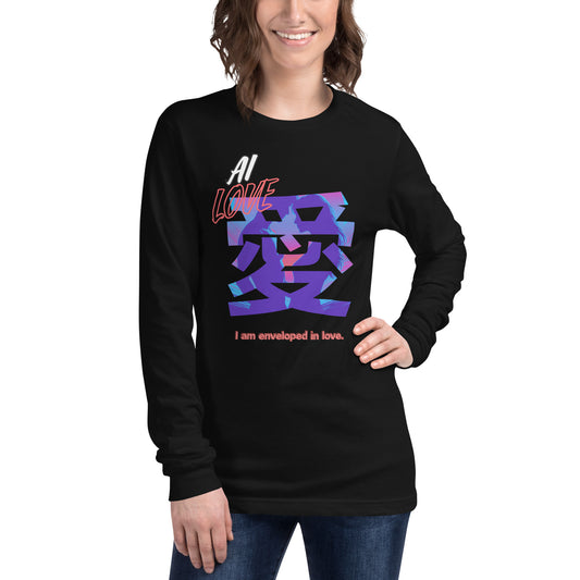 Unisex Long Sleeve Tee(Japanese, Kanji Series -愛“Love” Desig.3)