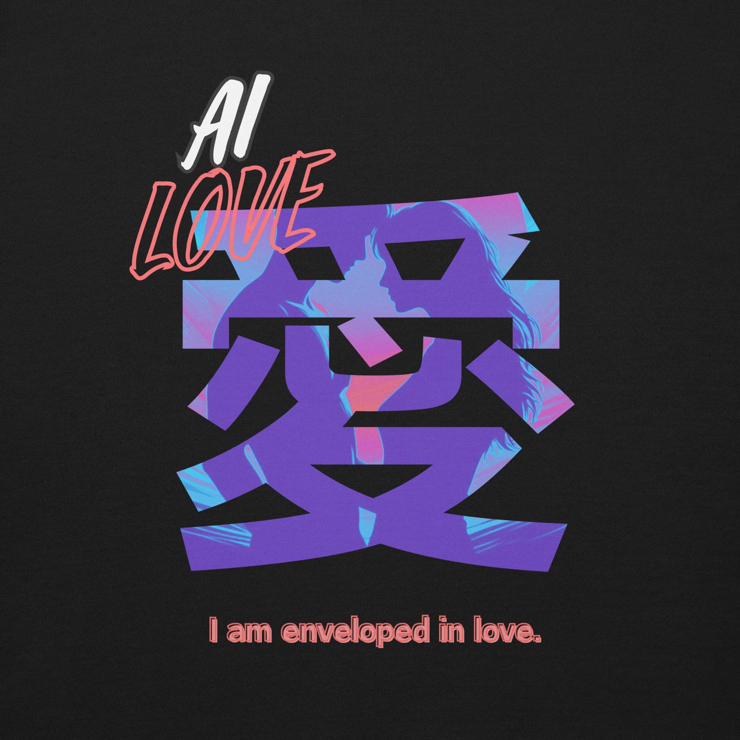 Unisex Premium Sweatshirt(Japanese, Kanji Series -愛“Love” Desig.3)