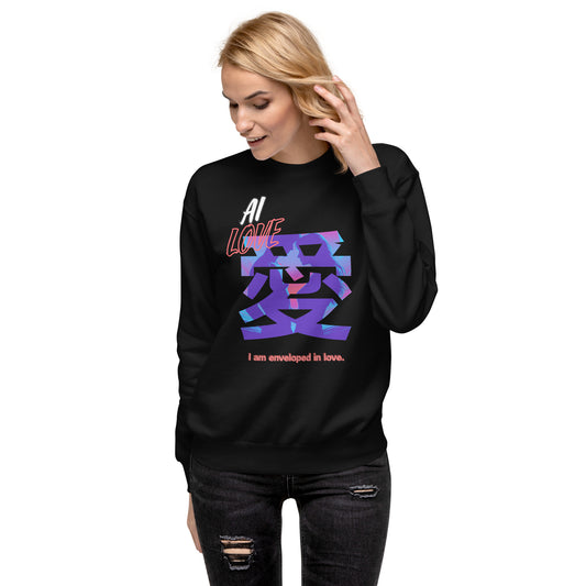 Unisex Premium Sweatshirt(Japanese, Kanji Series -愛“Love” Desig.3)