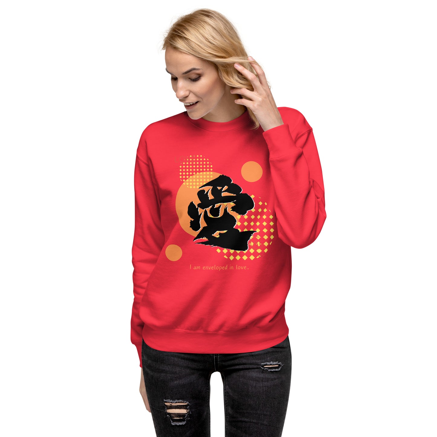 Unisex Premium Sweatshirt(Japanese, Kanji Series -愛“Love” Design.1)