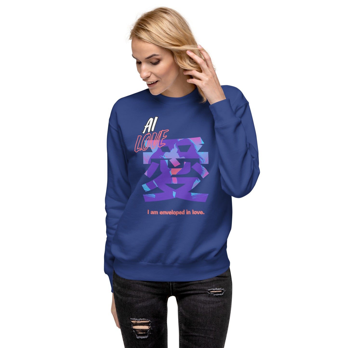 Unisex Premium Sweatshirt(Japanese, Kanji Series -愛“Love” Desig.3)